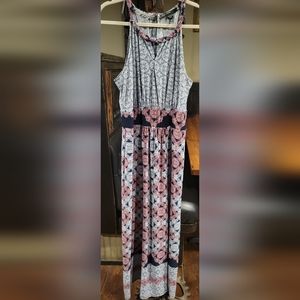 Maggy London EUC Navy Pink Halter Dress